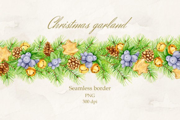 Download Christmas Garland. Seamless Border. PNG - Premium Resources