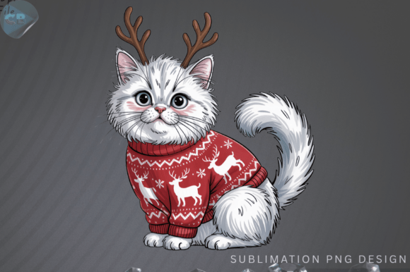 Download Christmas Cat Meowy Christmas PNG Design - Premium Bundle
