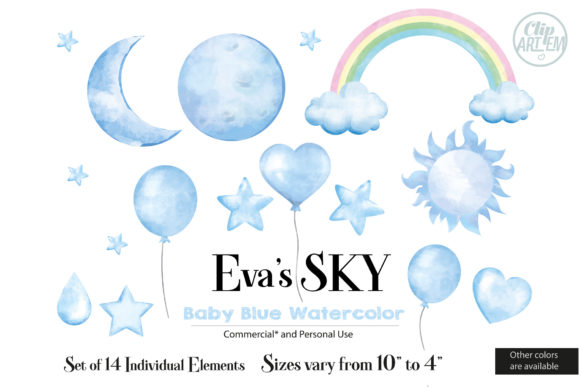 Download Sky Cloud Moon Balloon 14 PNG Images Set - Sky Collection
