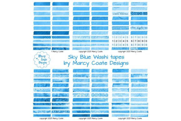 Download Sky Blue Digital Washi Tape Printable - Sky Collection