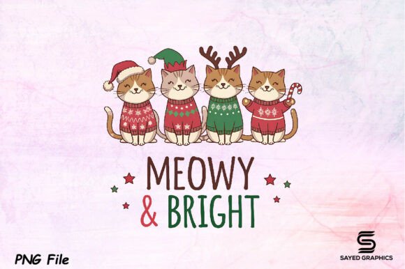 Download Meowy and Bright Sublimation Png Design - Premium Resources