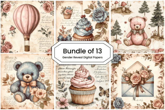 Download Whimsical Gender Reveal Party Paper Set - Premium Resources